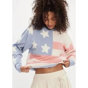 Tricia Fix Stars & Stripes Sweatshirt in Americana Combo -XS